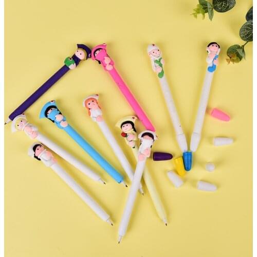5pcs cute Creative Stationery Wholesale Doctor Nurse Polymer Caly Word Ball Pens Style Random Send