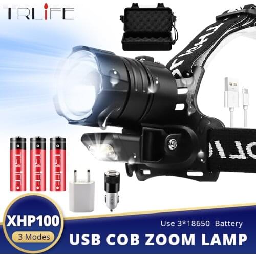 8000LM Most Powerful XHP90.2 LED Headlamp USB Rechargeable Headlight Waterproof Zoom Fishing Light Use 18650 Battery XHP70 V6