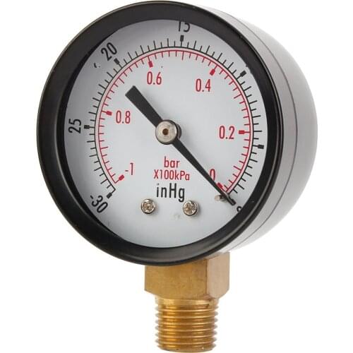 ANENG 2" Vacuum Pressure Gauge Dual Scale - PSI / Bar Air Compressor Water Oil Gas 1/4" NPT Lower Mount MF Pressure Meter Gauge