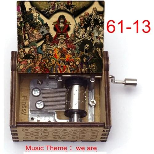 One Piece lufffy Shanks hancock zoro ace print music theme we we cosplay anime fans gift Wooden Music Box Gift