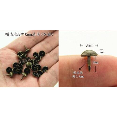 Bronze Upholstery Nails Jewelry Gift Case Box Door Sofa Furniture Decorative Tack Stud Pushpin Hardware accessories 8mm*10mm