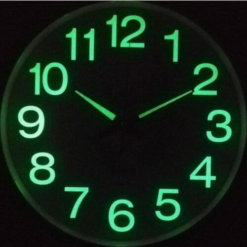 Wall Clocks Night Light Function 12 Inch Non Ticking Silent Quartz Battery Operated Round Easy to Read