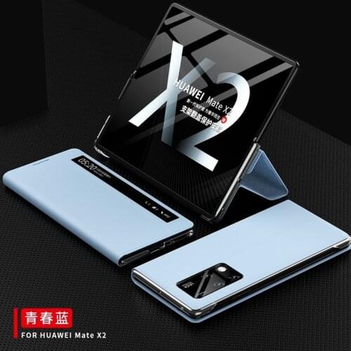 Phone Case for Huawei Mate X2 5G Leather Flip Phone Case Luxury Leather Case for Mate X 2 Protective Cover with Smart Window