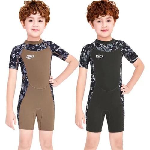 Kids 2.5mm Warm SCR Neoprene Wetsuits Childrens Swimwears Elastic Diving Suit Long Sleeves Boys Girls Surfing Rash Guards
