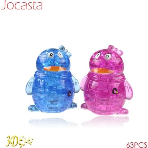 DIY Penguin Shape P-uzzles Toys For Children Adult Kids Building Block 3D Crystal P-uzzle Jigsaw Assembly Model Educational Toy]