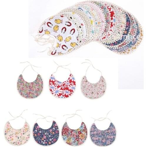 Newborn Baby Bibs Cotton Saliva Towel Feeding Burp Cloths Flower Printed Soup Bib Reusable Clothes Protector 1 PC