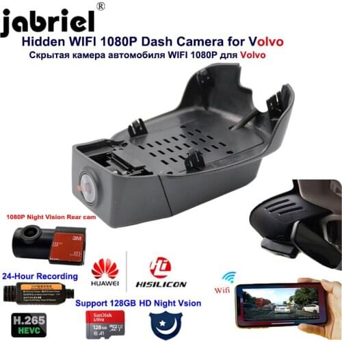 Jabriel HD 1080P 2K Wifi Car Camera dash cam 24H video recorder Dual Len car dvr for Volvo s90 v60 xc60 s60 xc90 s80 v50 v40 s40