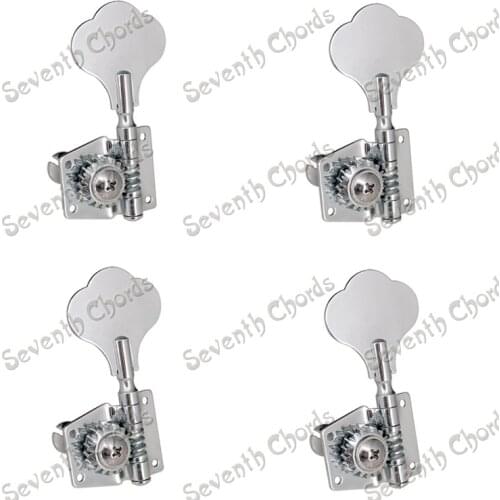 4Pcs Guitar Tuning Pegs Electric Bass Tuner Peg Guitar Open Gear Tuning Pegs Machine Heads for Jazz Bass Guitar Silver