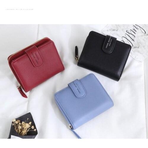 New Women Wallet Many Departments Card Holder Foldable Ladies Small Purse Zipper Hasp Card Case High Quality Female Wallets