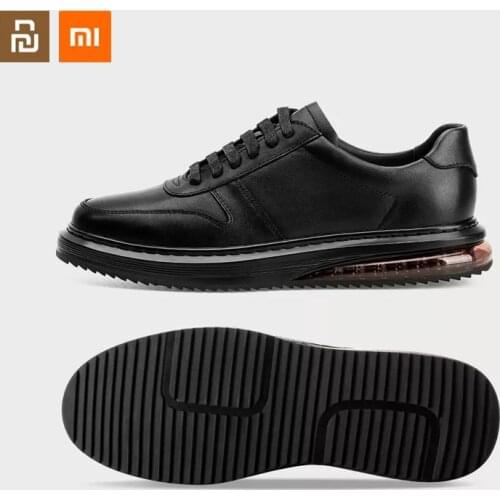 Youpin Air cushion increased cushioning leather toe top layer cowhide antibacterial high elastic shock absorption casual shoes