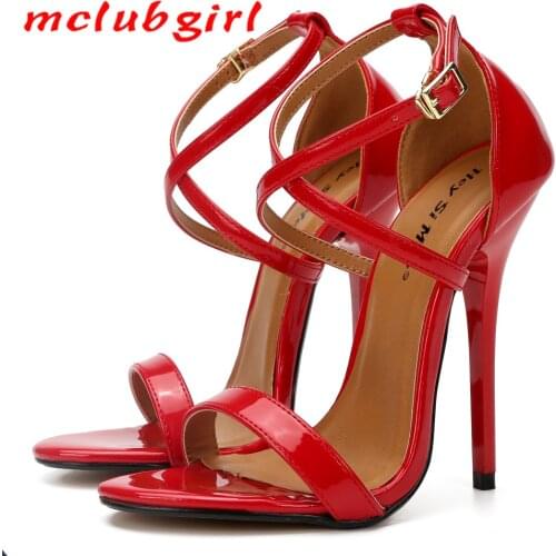 Mclugiirl Sandals Sexy Pumps Women Man Nightclub Party Funny Sandals Pseudo-mother Large High-heeled Shoes Double-shot ZQJ