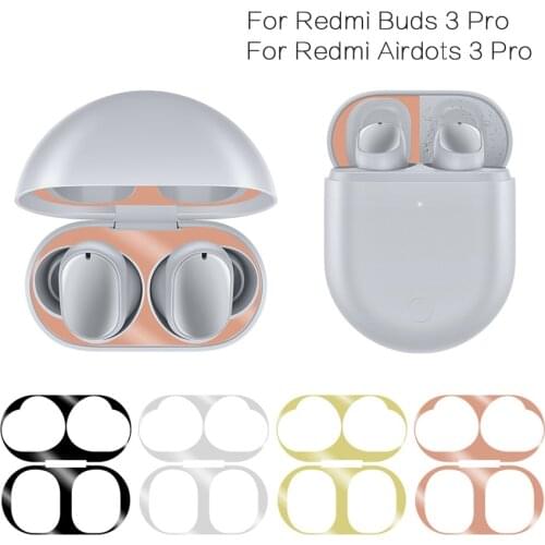 Metal Dust Guard Sticker Case for Xiaomi Redmi Buds 3 Pro Earphone Cover for Redmi Airdots 3 Pro Headphone Charging Box Accesso