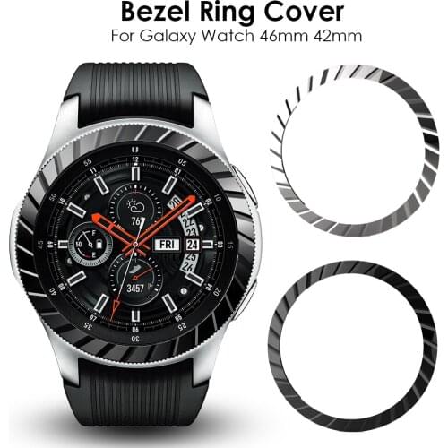 For Samsung Galaxy Watch 42MM/46MM/Gear S3 Frontier/Gear S2 Bezel Ring Adhesive Anti Scratch Metal Cover Smart Watch Accessories