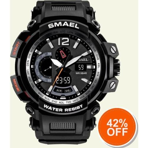 Mens Army Watches Military LED Bracelet Digital Watches Black Sport Watch Shock Resist 1702 Russian Military Wach Waterproof Man