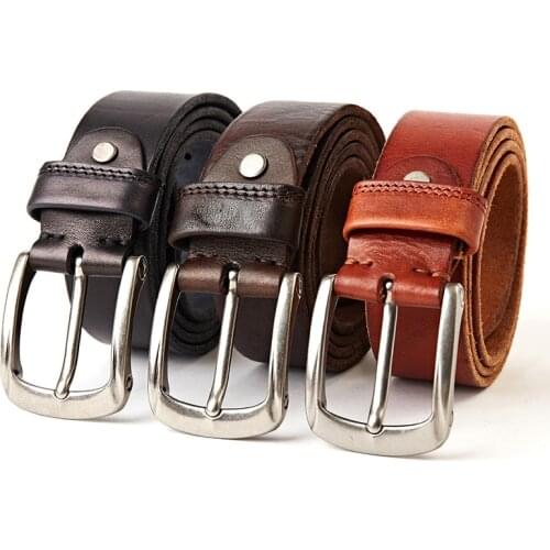 2019 New Designer Belts Men High Quality Luxury Genuine Leather Belt Pin Buckle Business Trouser Strap Cinturones Hombre Cinto