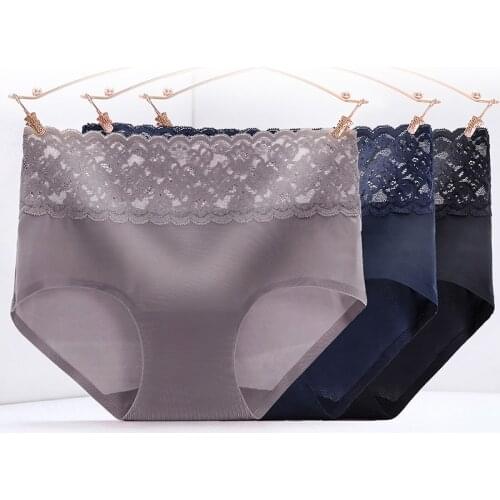 New A Piece of Seamless Lace Panties Sexy Women High Waist Breathable Lingerie Health Physiological Intimate Briefs and 6 Color