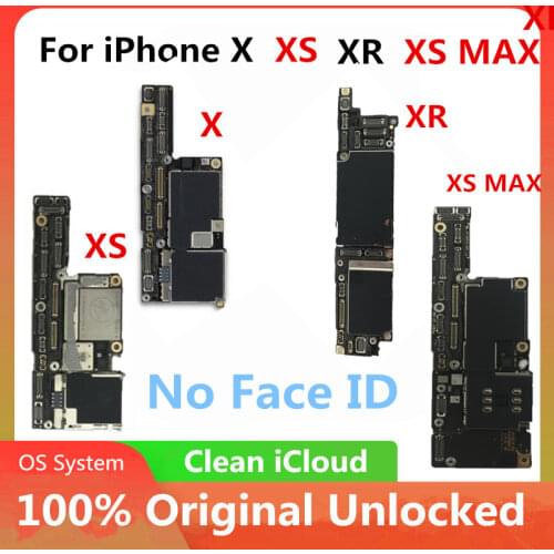 Original Unlocked Motherboard For iPhone X XS XR XS MAX Main Logicboard For iPhone 11 Without face id Free iCloud IOS 11 Pro Max