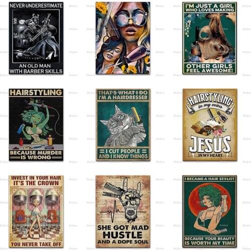 Hair Styling In My Veins Jesus In My Heart Poster,Beauty Salon,Salon Decor,Hair Stylist Quote,Home Decor Canvas Wall Art Prints