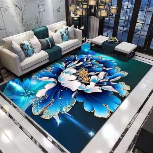 European style Anti-slip Carpet Indoor Printed Decoration Area Rugs Living Room Bedroom Bedside Bay Window Sofa Floor Decor Mat