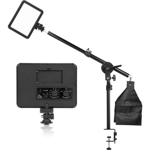 Adjustable Table Desk Clamp Mount Stand 2900K-5700K LED Selfie Lighting Panel 60cm Cantilever Boom Arm For Video Studio Fill Lam