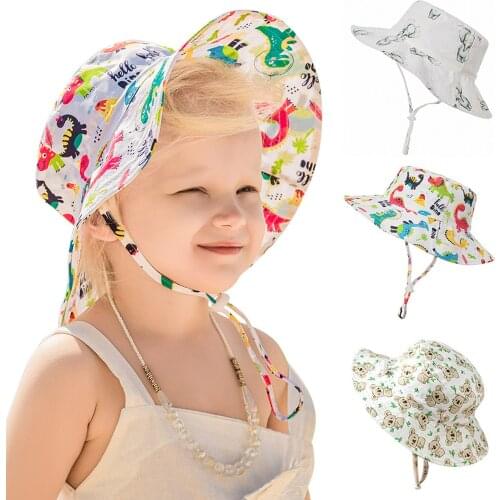 Spring And Summer Sun Flower Baby Hats Childrens Creative Printing Lovely Shade Breathable Fisherman Hat Casquette Enfant