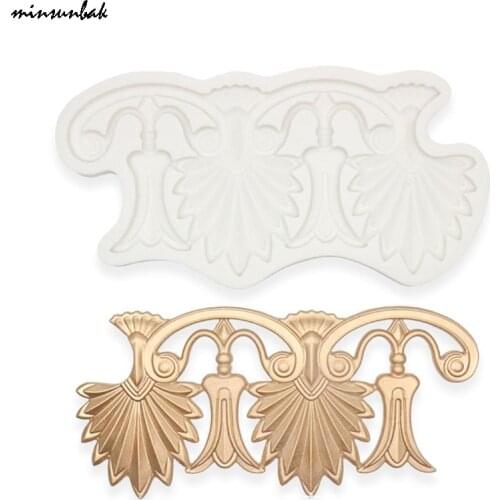 Minsunbak European Retro Pattern Lace Silicone Mold European Retro Pattern Lace Silicone Mold Chocolate Gumpaste Sugarcraft