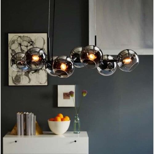 Modern Glass Ball Chandelier Bubble Globe LED Hanglamp Living Room Dinning Room Kitchen Lamparas De Techo pendant lamp lighting