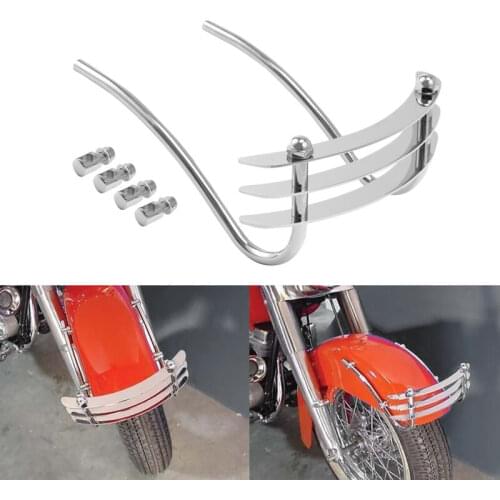 Motorcycle Chrome Front Fender Trim Bumper Grill Universal Fit For Harley Softail Heritage FLST FLST