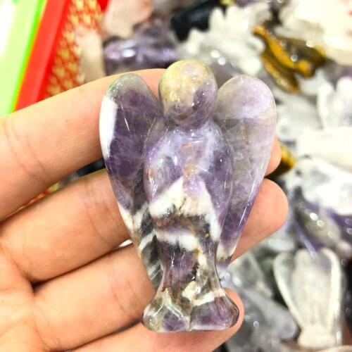 Types Angel Shape Opalite Crystal Stone Healing Reiki Energy Gemstone Pendant Figurine Gift For Home Decoration Craft Gift