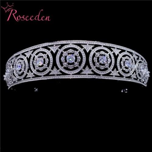 Vintage Ethnic Wedding Crown Jewelry Bridal Hair Tiaras Copper CZ Luxury Rhinestone Tiaras Crowns Mariage RE3642