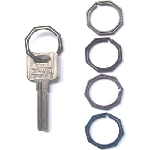 Keyring Octagon Titanium Tc4 Ti Hook Outdoor Clip Kit Buckle Keychain Multi Tool Ring Edc Gear Camp Key Pocket Gadget Hang Hike