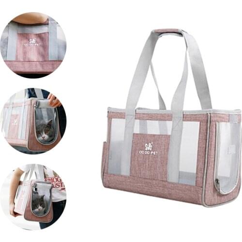 Cat Dog Carriers Mesh Breathable Pets Carrier Handbag Foldable Shoulder Pet Bags Portable Outdoor Puppy Kitten Backpack