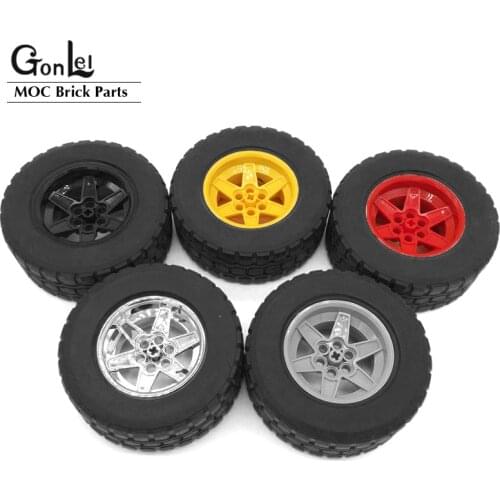 2 Pcs/lot High-Tech Wheel 94x38mm ZR Rim Wheel+Black Tire Hub 92912+15038 MOC Building Blocks Bricks Car Wheels Kids gifts Toys