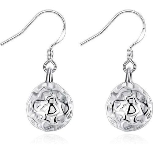 ZEMIOR Three-Dimensional Spherical Shape Simplicity Earrings Heart-Shaped Round Earrings Fashion Jewelry Gift Best Selling