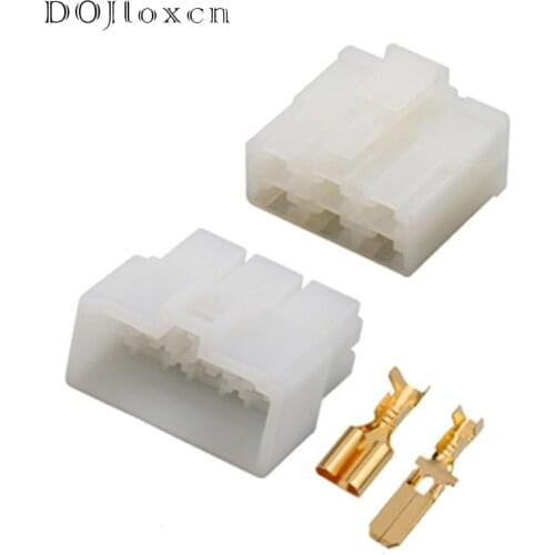 1/5/10/20 Sets 6 Pin 6.3 MM Auto Wiring White Connector 6120-2063 6070-6481 Automobile Male Female Socket Plug With Terminals