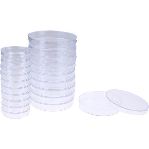 10Pcs 60mm Polystyrene Sterile Petri Bacteria Dish Laboratory Medical Supply
