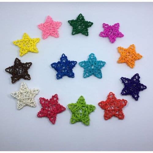 10pcs/lot 2018 New Arrival 6cm Stars Rattan Decoration Variety of Colors Romantic Holiday Birthday Party Decoration Hot Sale
