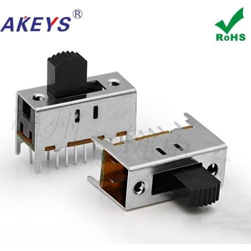 10pcs One button SS-42H08 toggle switch 22*9.4MM power supply slide 2 rows 16 feet 2 files