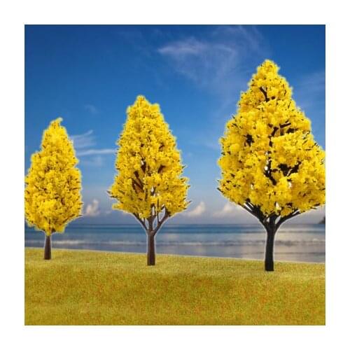 2019 NEW DIY hand sand table model material scene production material model plastic finished tree poplar yellow