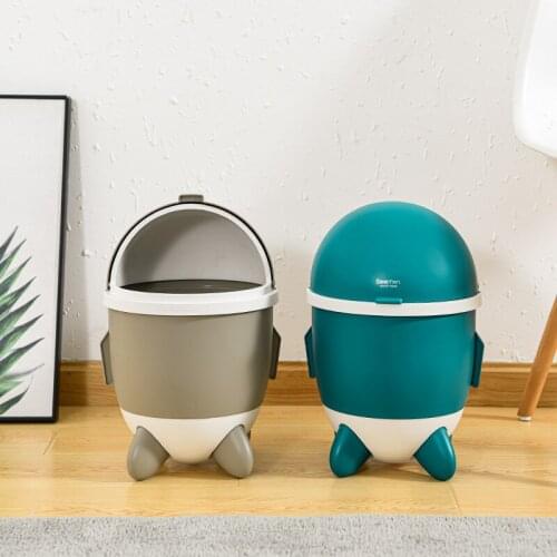 2020 creative simple new rocket trash can household living room kitchen bathroom desktop trash can plastic storage bin