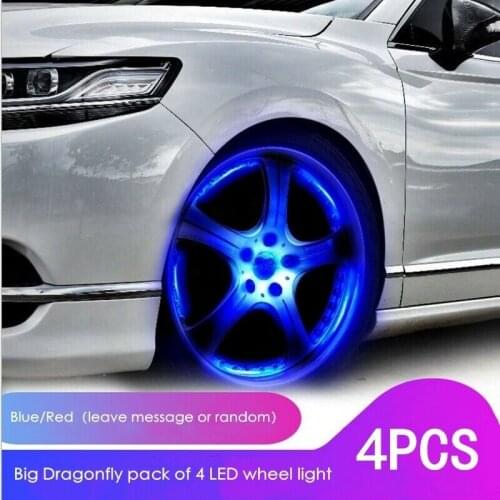 4x Car Auto SUV Wheel Tire Tyre Air Valve Stem LED Light Caps Cover Accessories Car Motorcycle Wheel LED Light Spoke Lamp