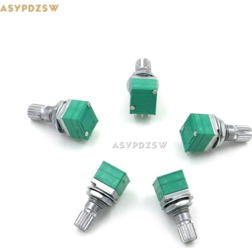 5PCS Taiwan original 09 type Dual 50K A type Gear shaft Volume potentiometer