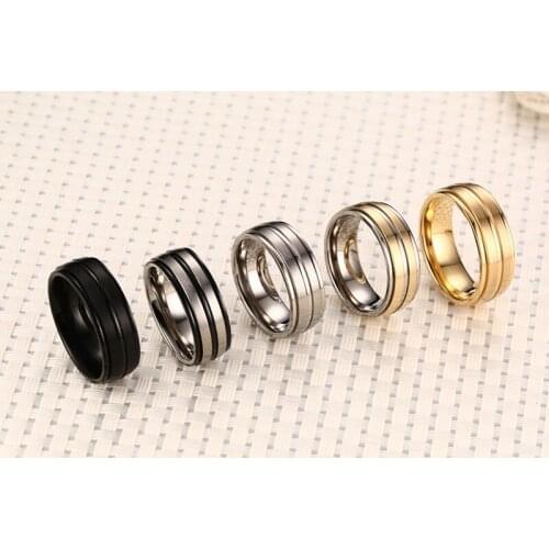 8mm Black Men Ring 100% Titanium Carbide Casual Men's Jewelry Wedding Bands Classic Boyfriend Gift