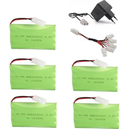 9.6v 2400mAh Battery Charger Sets For Rc toy Car Tank Boat Gun Train Robot NI-MH AA 9.6v Rechargeable Battery Pack