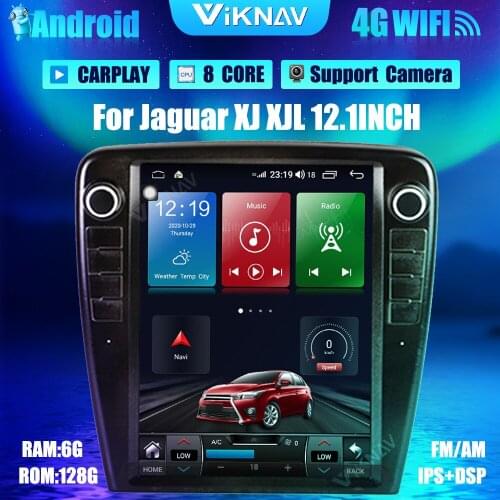 12.1inch Android 10 Car radio For Jaguar XJ XJL Stereo receiver DVD Multimedia Player GPS Navigation 2Din