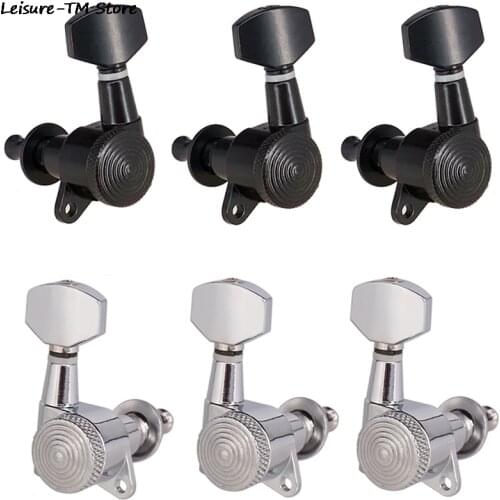 Guitar String Peg Locking Tuners Tuning Pegs Guitar Silver&Black 6R&6L&3R3L For Choose Machine Head Guitar Parts & Accessories