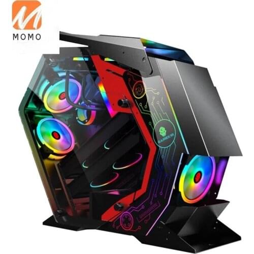 Computer Gaming Case Chassis Special-Shaped Desktop Computer Mainframe Support M-ATX/ ITX Motherboard for PC Gamer Enclosure