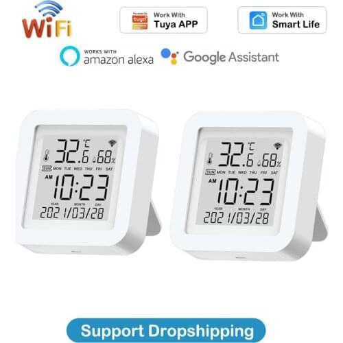 Tuya WIFI Temperature And Humidity Sensor Indoor Hygrometer Thermometer Detector Support Alexa Google Home Smart Life Automation