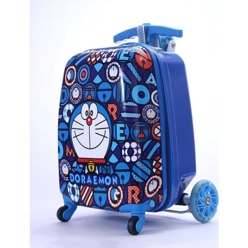KLQDZMS 18 Inch Kids Rolling Luggage Cartoon Wheeled Childrens Suitcases Cute Spinner Trolley Bag Fashion Portable Suitcases