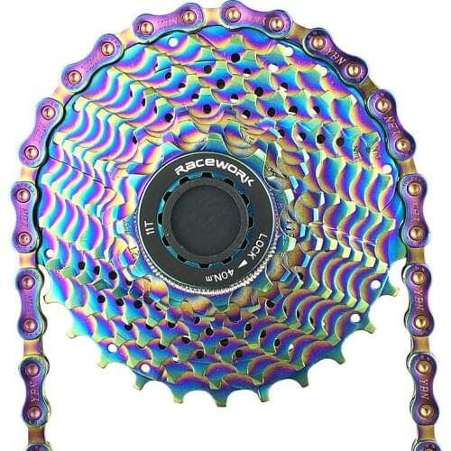 Mountain bike 11-speed road bike flywheel 11-28T electroplated colorful card flywheel bicycle parts